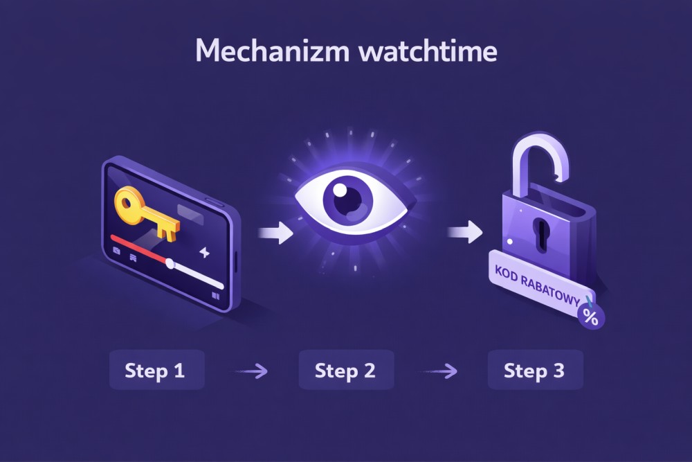 Mechanika Quest zwiększająca watchtime i kliknięcia w link w bio